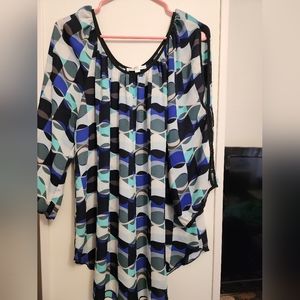 Womens l/s blouse with slits in sleeves